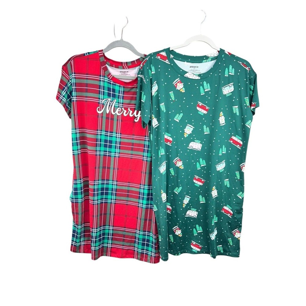 Joyspun Holiday Christmas Sleep Shirt Nightgowns Womens Small/Medium Lot of 2
